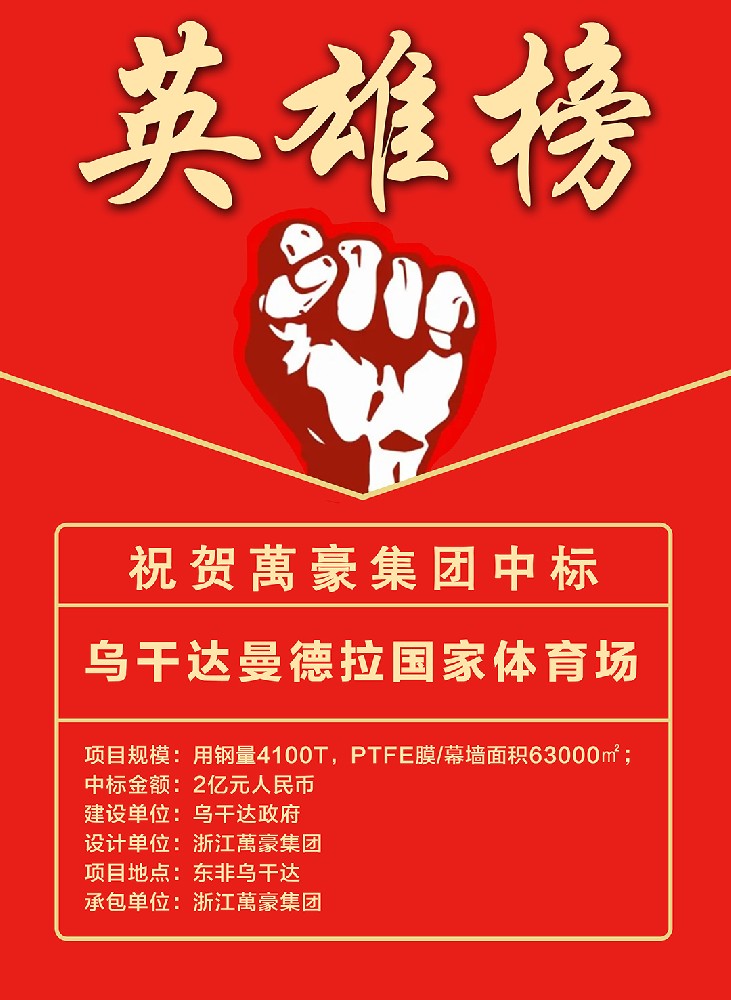 喜报｜浙江萬豪集团成功中标乌干达曼德拉国家体育场项目！
